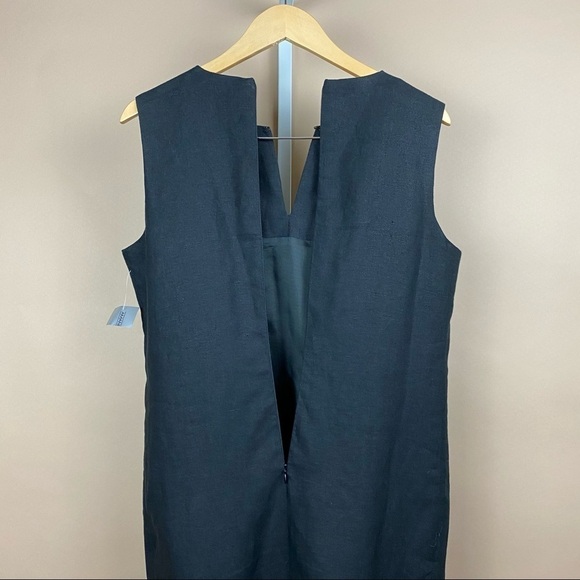 NEW Amanda Smith 100% Linen Black Shift Dress Size 8 Petite Career Modern - Picture 5 of 9